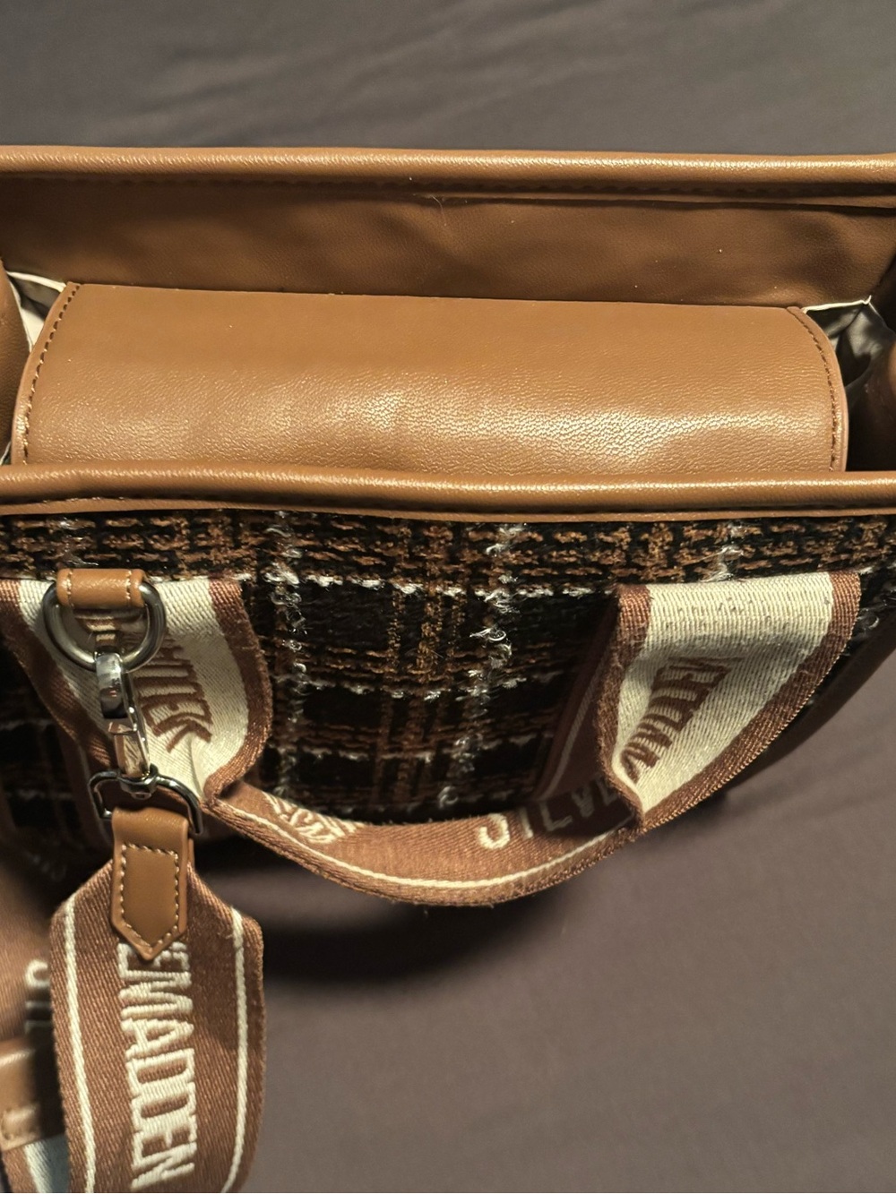 Rust-orange Quilted purse - Brown Plaid purse Included - Picture 5 of 9